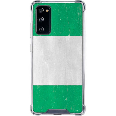 Nigeria Flag Distressed Galaxy S20 FE Clear Case